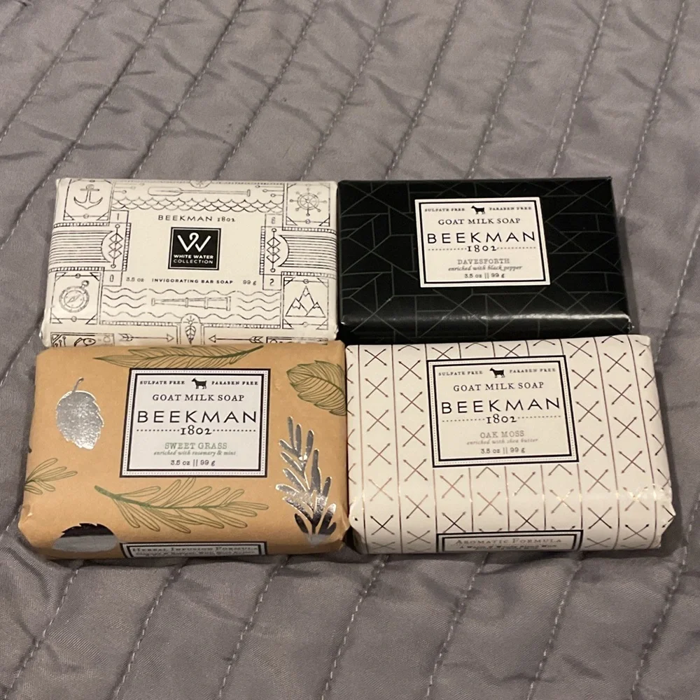 Beekman 1802 Bath Soap Set - Black, White, Tan